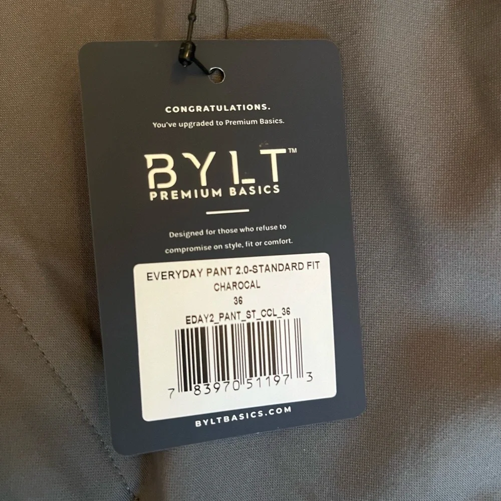 BYLT Basics Men's Charcoal Chinos NWT - Picture 6 of 14